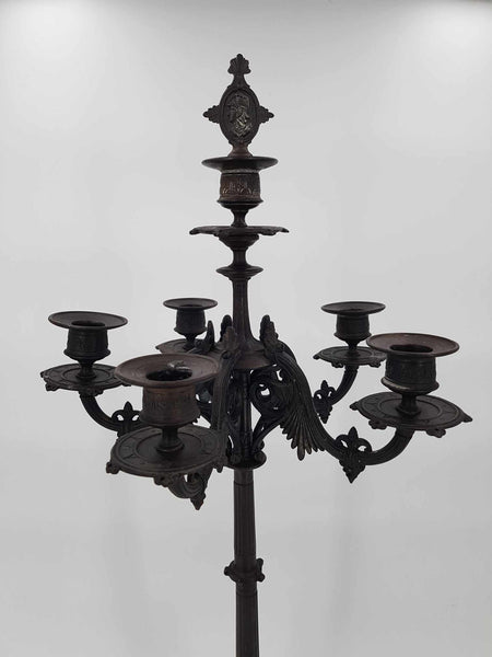 Chandelier - Candélabre en bronze par F L Vonbach Offenbach (XIXe siècle)