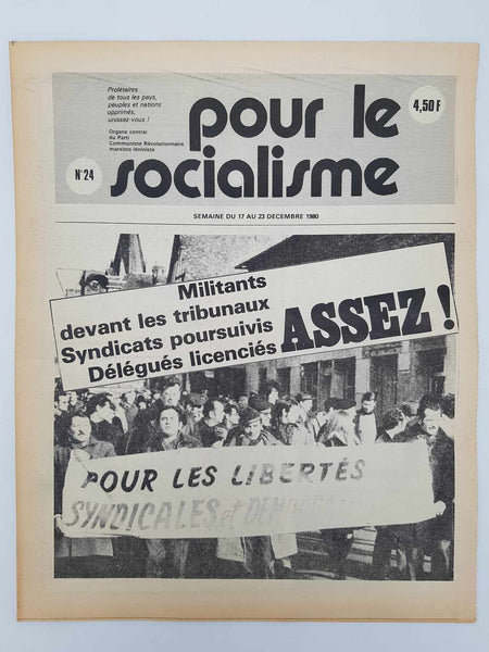 Ensemble de 25 anciens journaux "Pour le socialisme" de Octobre 1980 à Juillet 1981