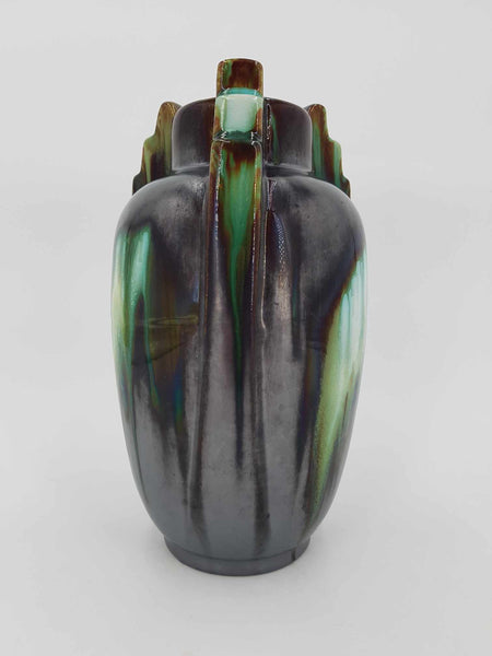 Vase en céramique à glaçure polychrome par la Faïencerie de Thulin en Belgique