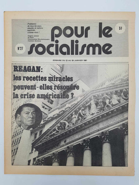 Ensemble de 25 anciens journaux "Pour le socialisme" de Octobre 1980 à Juillet 1981