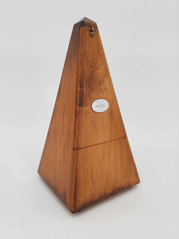 Ancien métronome mécanique en bois d'acajou par Maelzel Paquet