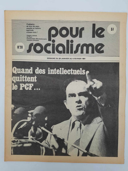 Ensemble de 25 anciens journaux "Pour le socialisme" de Octobre 1980 à Juillet 1981