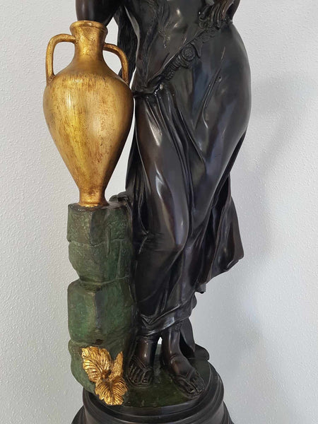 Grande statue "Rebecca au Puits" en bronze d'art creux par Friedrich Goldscheider fin du XIXe siècle