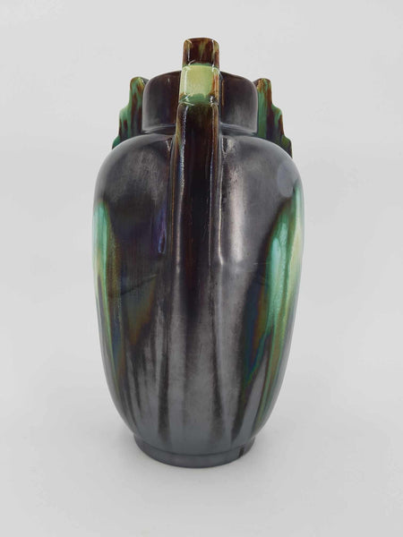 Vase en céramique à glaçure polychrome par la Faïencerie de Thulin en Belgique