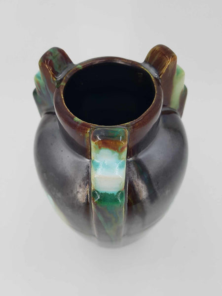 Vase en céramique à glaçure polychrome par la Faïencerie de Thulin en Belgique