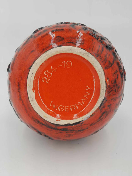 Vase boule vintage en céramique Scheurich West Germany (1960)