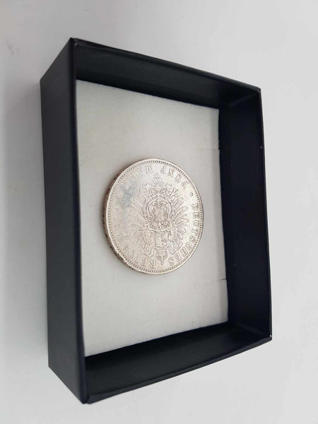 Ancienne pièce de monnaie "Fünf Mark" en argent datée de 1876