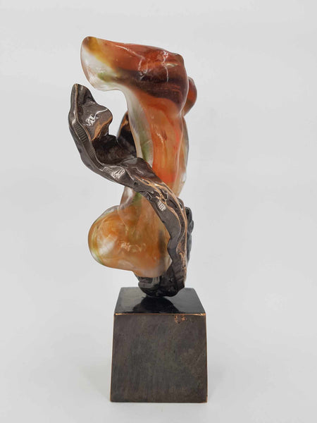 Buste Féminin en bronze massif et pâte de verre par Yves Lohé 1947 (Sculpteur du XXe siècle)