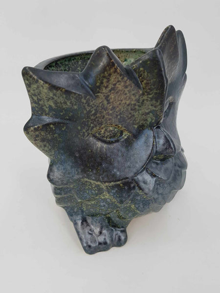 Rare vase zoomorphe en céramique par Jean-Sébastien Le Pemp dit "Bastian le Potier" Faïencerie Keraluc Quimper