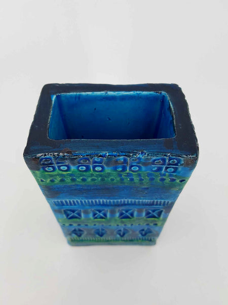 Vase vintage Blue Rimini par Aldo Londi pour Bitossi (1950-1960)