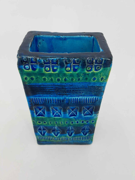 Vase vintage Blue Rimini par Aldo Londi pour Bitossi (1950-1960)