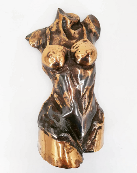 Buste Féminin en bronze à double patine par Yves Lohé 1947 (Sculpteur du XXe siècle)