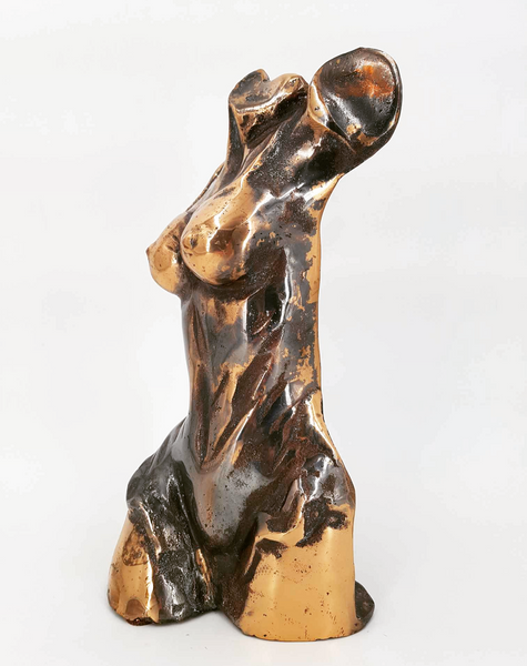 Buste Féminin en bronze à double patine par Yves Lohé 1947 (Sculpteur du XXe siècle)