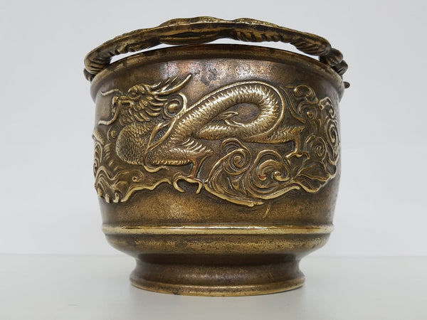 Cache-pot antique asiatique en bronze