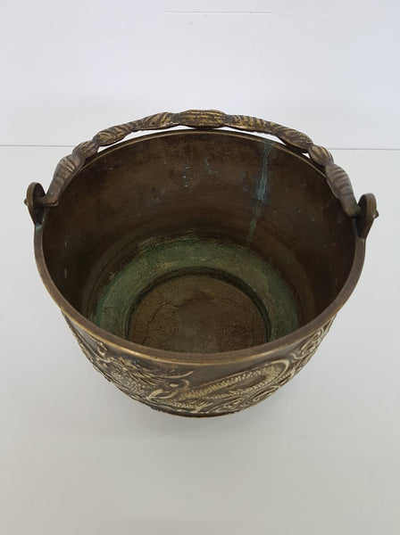 Cache-pot antique asiatique en bronze