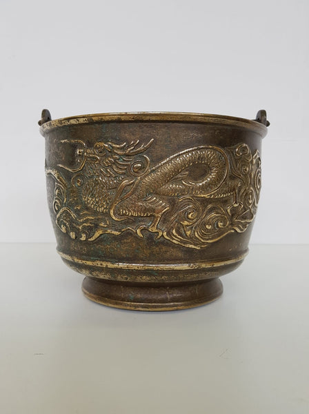 Cache-pot antique asiatique en bronze