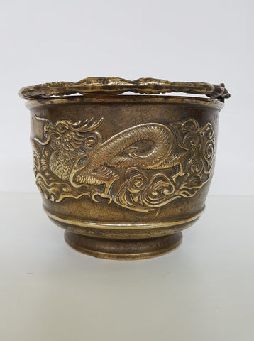 Cache-pot antique asiatique en bronze