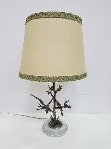 Ancienne lampe en métal de couleur argenté Art Nouveau signé S Agudo