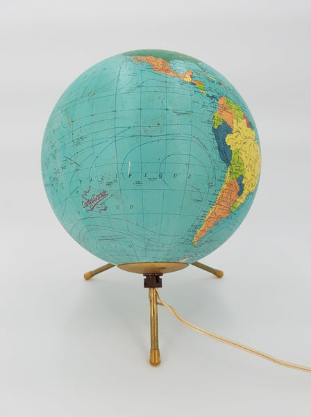 Ancien globe terrestre lumineux Cartes Taride par George Philip & Son (1969)