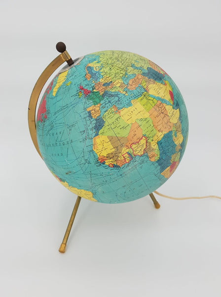 Ancien globe terrestre lumineux Cartes Taride par George Philip & Son (1969)