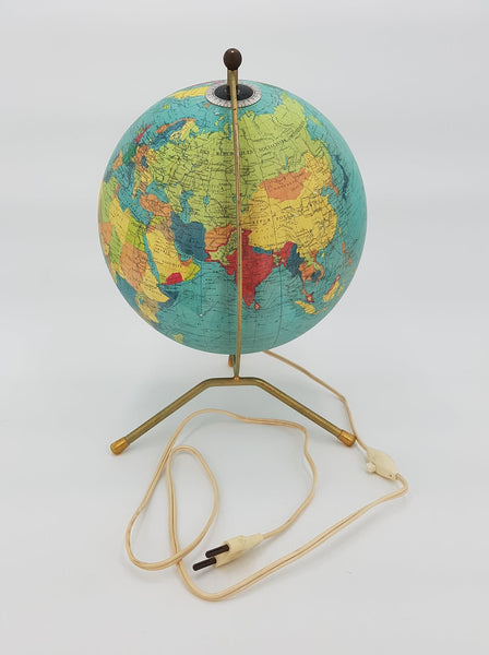 Ancien globe terrestre lumineux Cartes Taride par George Philip & Son (1969)