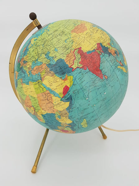 Ancien globe terrestre lumineux Cartes Taride par George Philip & Son (1969)