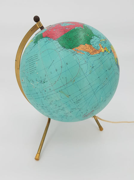 Ancien globe terrestre lumineux Cartes Taride par George Philip & Son (1969)