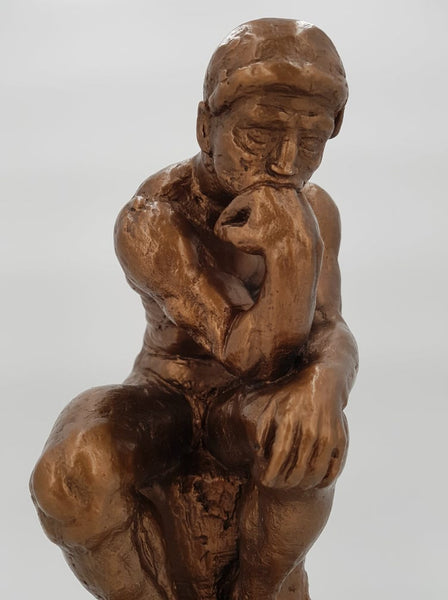 Sculpture en céramique "Le penseur de Rodin" signé Austin (1963)