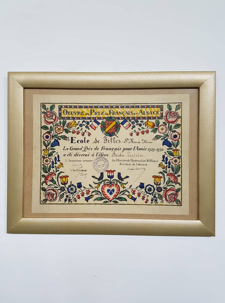 Œuvre du Prix de Français en Alsace de 1929 décoré par Hansi (Jean-Jacques Waltz)