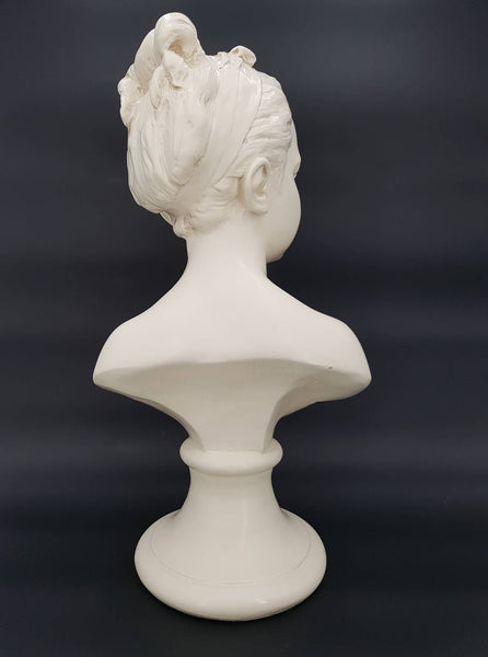 Grand buste antique en terre cuite avec patine en céramique Louise Brongniart d'après Houdon