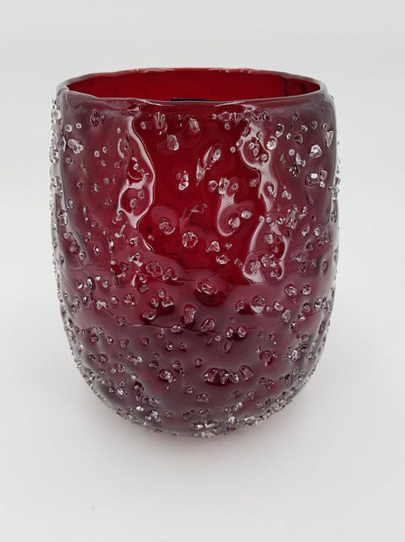 Vase Villeroy & Boch en verre de couleur rouge