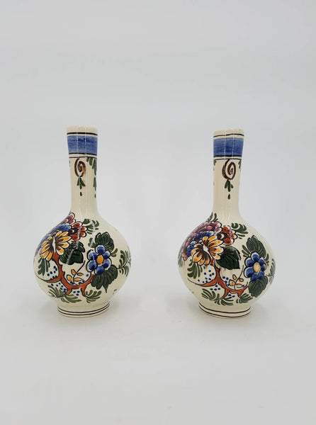 Paire de petits vases estampillés Delft des années 50