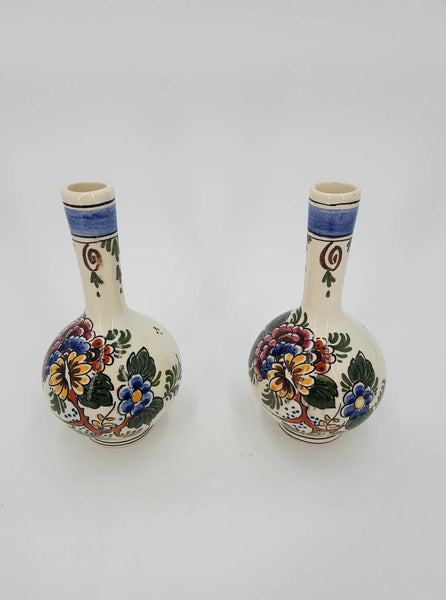 Paire de petits vases estampillés Delft des années 50