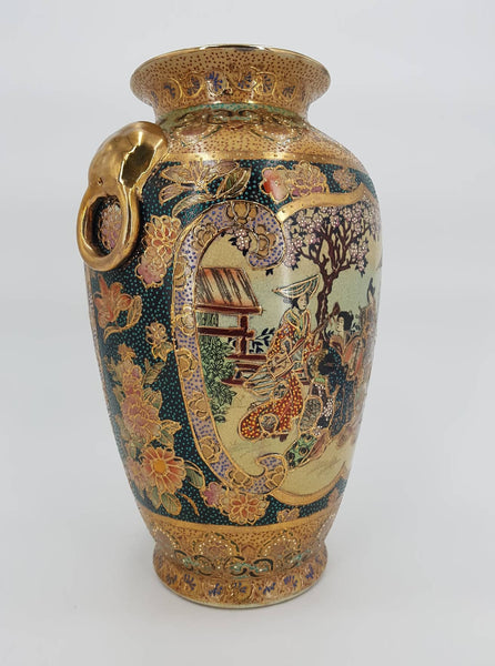 Grand vase Japonais Satsuma en porcelaine du milieu du XXè siècle