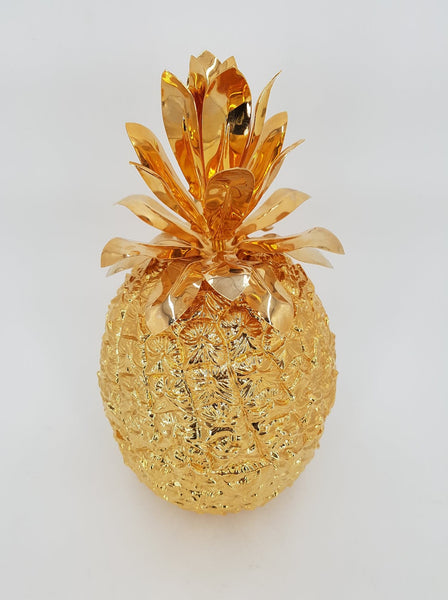 Seau à glace ananas par Hans Turnwald en plastique et métal doré des années 70