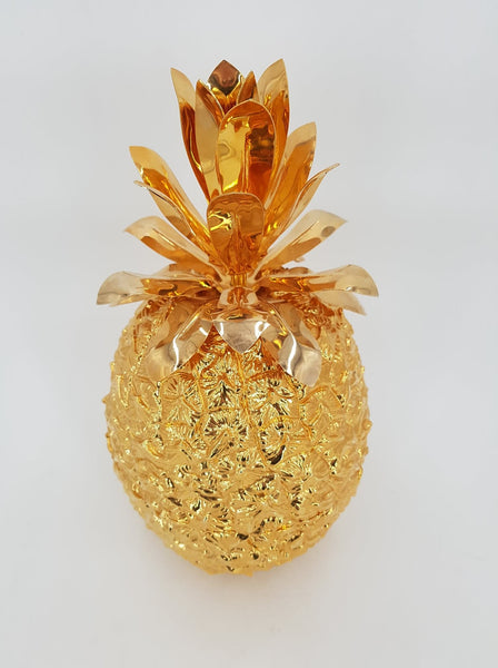 Seau à glace ananas par Hans Turnwald en plastique et métal doré des années 70