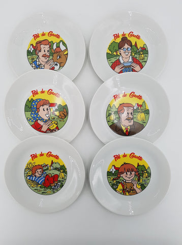 Série de 6 assiettes "Poil de Carotte" en porcelaine par Jacques Cœur