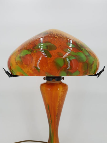 Lampe champignon modèle Odéon en verre soufflé signé La Rochère France