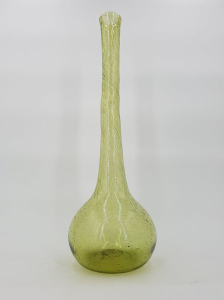 Grand vase soliflore en verre bullé signé BIOT