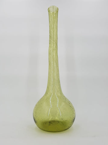 Grand vase soliflore en verre bullé signé BIOT