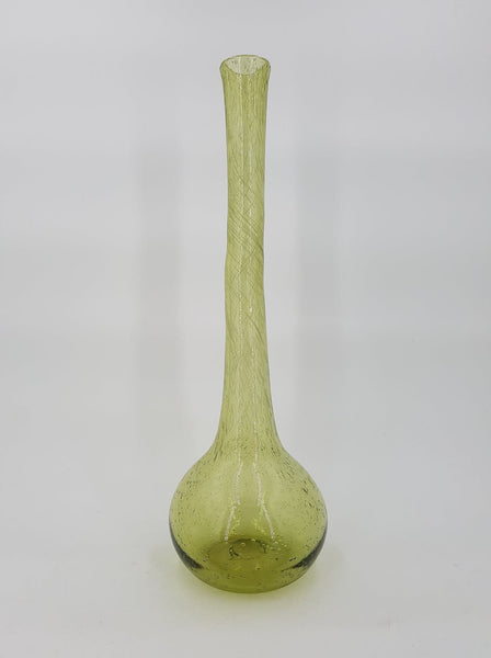 Grand vase soliflore en verre bullé signé BIOT