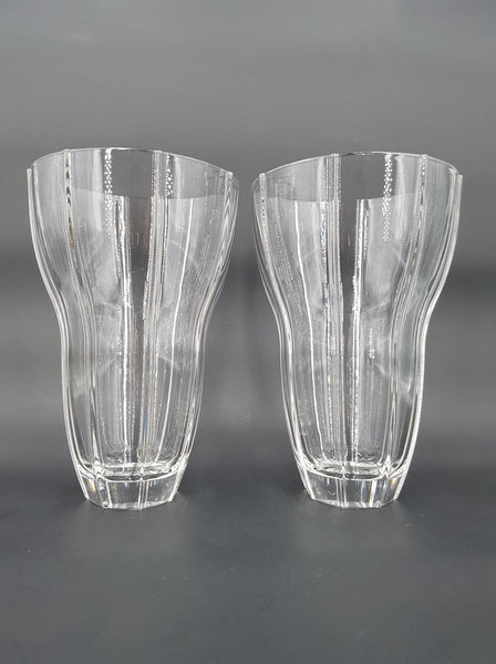 Paire de vases en cristal estampillés Villeroy & Boch