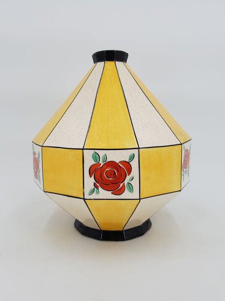 Rare vase Art déco en céramique et émail craquelé (1920-1930)