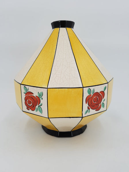 Rare vase Art déco en céramique et émail craquelé (1920-1930)