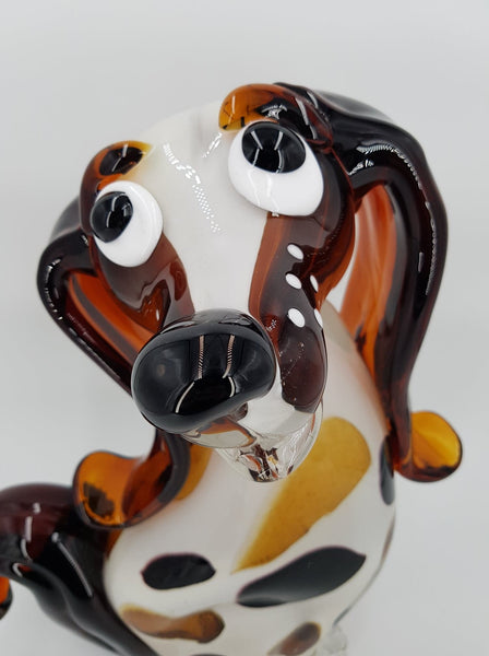 Grand chien décoratif en verre de Murano des années 80