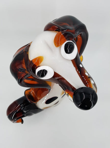 Grand chien décoratif en verre de Murano des années 80