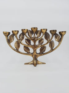 Chandelier Menorah en bronze doré