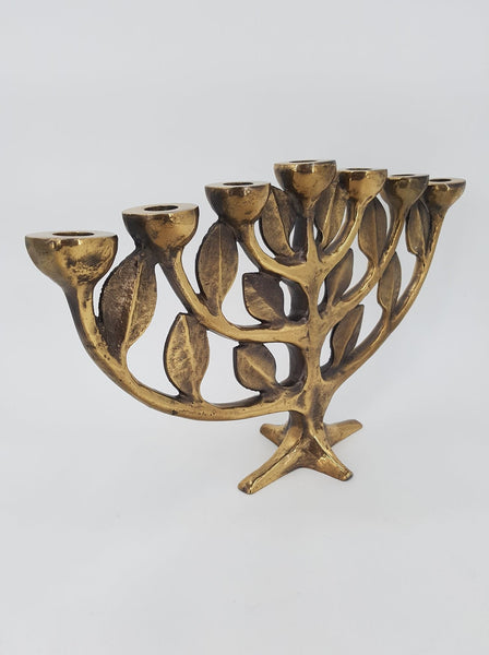 Chandelier Menorah en bronze doré