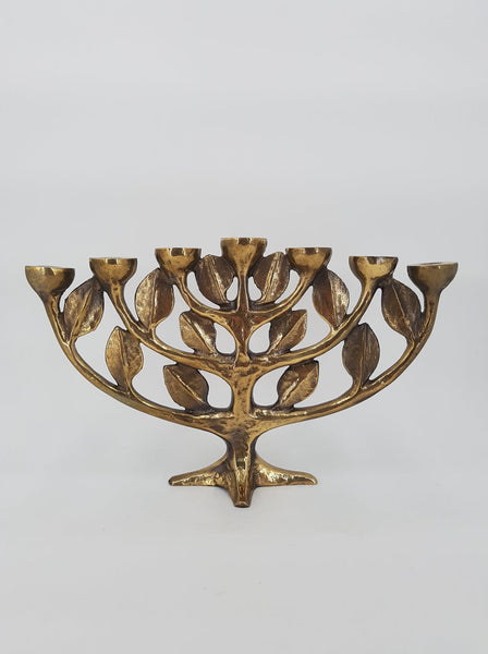 Chandelier Menorah en bronze doré