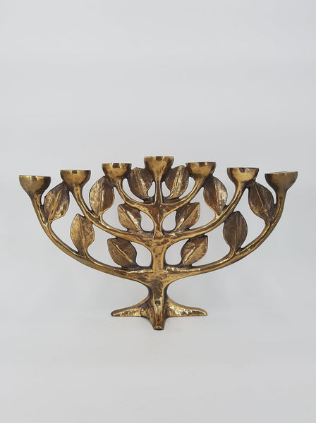 Chandelier Menorah en bronze doré